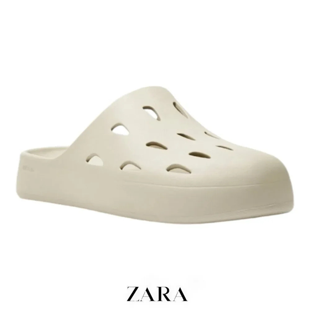 ZARA Ecru Jetfoam Clogs NWT Men’s Size 11 12 Cream Slip On Foam Mule - Picture 2 of 10